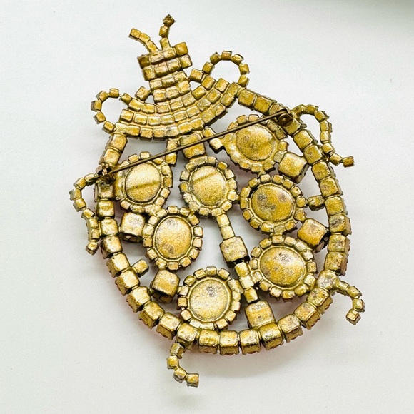 🐞 Huge Vintage Rhinestone Crystal Ladybug brooch - Picture 3 of 13